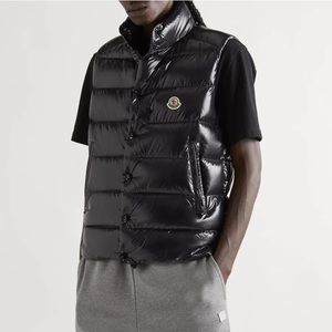Moncler Black shiny Mens Puffer Vest
